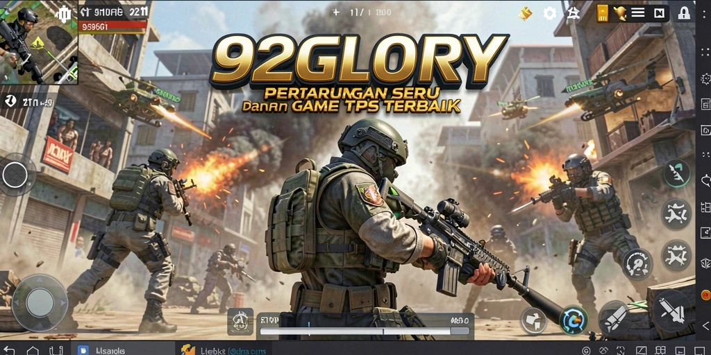Screenshot menunjukkan aksi seru dalam gameplay TPS 92GLORY.