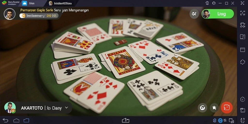 Tampilan seru gameplay Gaple di AKARTOTO.