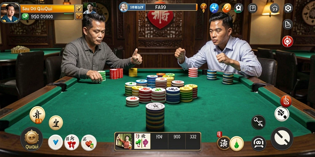 Screenshot dari gameplay QiuQiu yang seru dan mendebarkan.