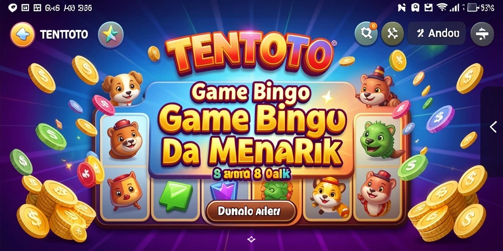 Tampilan gameplay seru dari TENTOTO dengan suasana Bingo yang penuh warna.